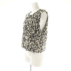 IENA 24AW PECCIビッグスラブベスト ニット ブラック ホワイト /HK OS