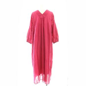 JOURNAL STANDARD relume 24SS コットンボイルクリンクルカフタンVネックワンピース ロング F マゼンタピンク /ES OS