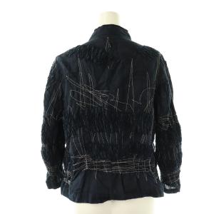 ISSEY MIYAKE ハート HaaT ステッチ 七分袖 シャツ セットアップ スカート 2 ネイビー /SS OS