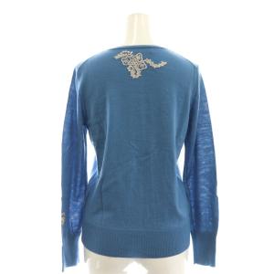 KEITA MARUYAMA ウール 刺繍 ニット カーディガン クルーネック 1 青 ブルー /AT OS
