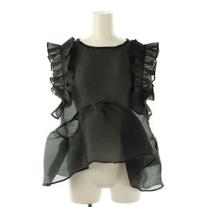 美品　Bibiy CHLOE FRILL TOP ブラック ビビィ Bibiy CHLOE PEPURAMU TOP トップス ブラウス