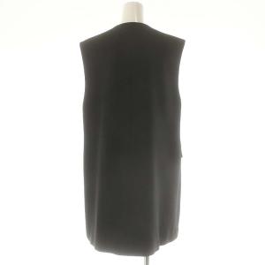CELFORD 24SS リネンライクパールネックロングジレ ベスト F ブラック /DF OS