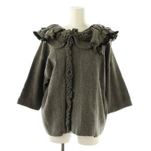 AD2017 ウール フリルカットソー 七分袖 S グレー TT-B016 /DF OS