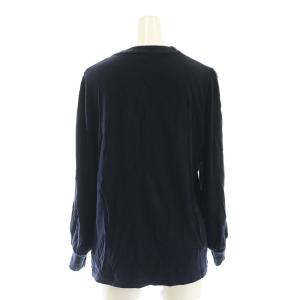 ANAYI リボンボウタイニットトップス カットソー 長袖 38 紺 ネイビー /AT OS