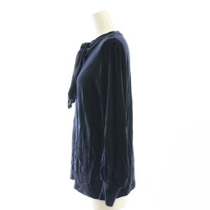 ANAYI リボンボウタイニットトップス カットソー 長袖 38 紺 ネイビー /AT OS