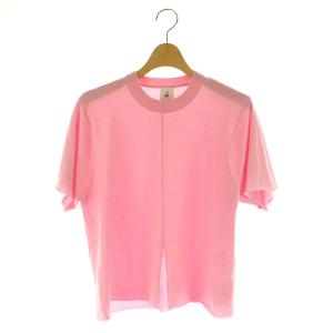 ウール ハイゲージ ショートスリーブ ニット カットソー 半袖 クルーネック ピンク /MY OS SH