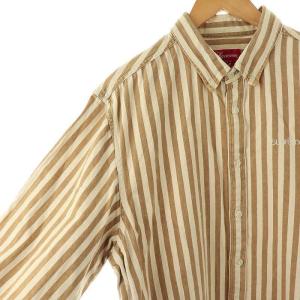 Supreme Denim Shirt Tan stripe L キャメル エクリュ