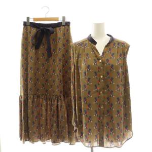 ブラウス×ナイトparisスカート ノースリーブ セットアップ 38 ベージュ /SS OS