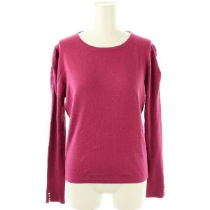 シルクカシミヤパフスリーブニットプルオーバー セーター 長袖 M ピンク /HK OS