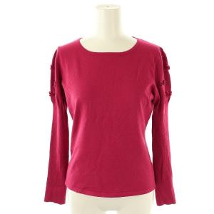 リボンパフスリーブニット カットソー 長袖 40 ピンク /HK OS