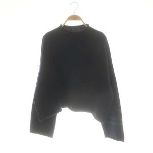 24AW CROPPED KNIT With line. ニット セーター クロップド 長袖 ネイビー