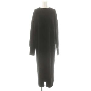 24AW ウォッシャブルスムース ニットワンピース タイト ウール 黒 /MI OS