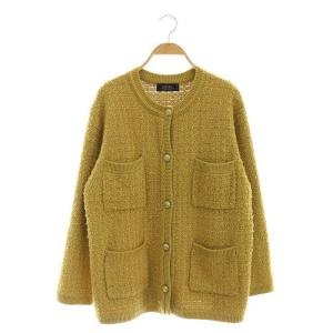 23AW TWEEDYニットジャケット ツイード クルーネック F マスタード色 23080462816130