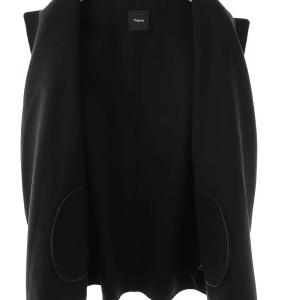 Theory Luxe New Divide Clairene ショートコート チェスター ウール カシミヤ混 L 黒