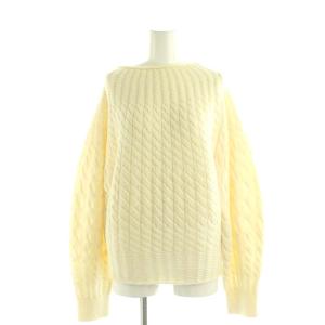 Lana Cash 2 Sculpted T NK ニット セーター 長袖 ケーブル編み M アイボリー