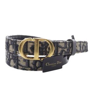 Christian Dior 30 Montaigne リバーシブルベルト 20mm オブリーク ジャカード ネイビー