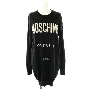 クチュール COUTURE ロゴ ニットワンピース ひざ丈 XS ブラック /DF OS