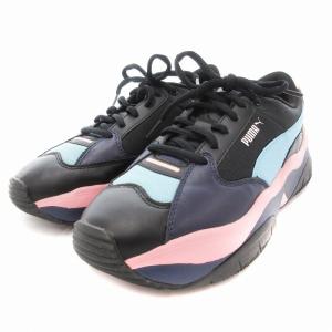 PUMA STORMY METALLIC スニーカー シューズ ロゴ 23.5cm 黒 ブラック ピンク 371412-01