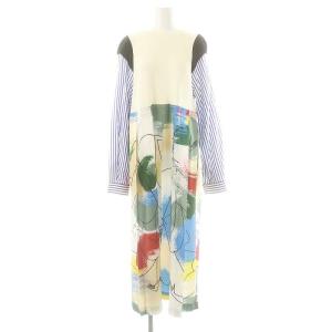 Leeget 切替 ワンピース ストライプ 38 マルチカラー
