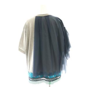 kolor レース切替 Tシャツ カットソードッキング 1 グレー ネイビー /CX OS