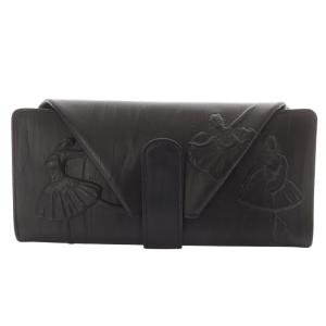 LA SCALA 長財布 二つ折り カーフレザー ブラック