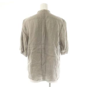 MARGARET HOWELL リネン五分袖シャツ バンドカラー 2 グレージュ /DO OS