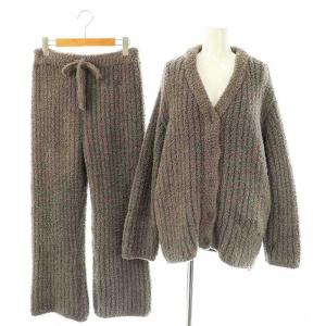 24AW ルームウェア セットアップ カーディガン パンツ ストライプ F チャコールグレー /MI OS