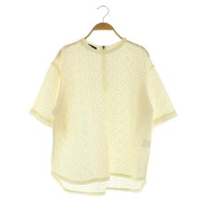 23SS クラフトレーストップス ブラウス 五分袖 プルオーバー 00 アイボリー /MY OS