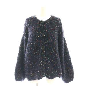 24AW 2WAY ニットカーディガン セーター ドット F ネイビー マルチカラー /CX OS