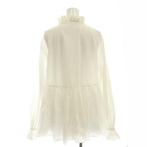 IENA 24AW ライトタフタ ショートギャザーブラウス 長袖 フリル F 白 ホワイト 24051900131030
