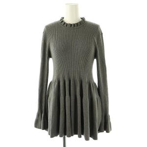 クチュール 24AW フリルデザインペプラムニットプルオーバー カットソー 36 グレー /MI OS