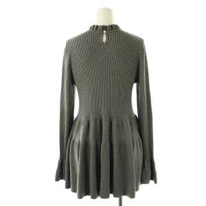 M-Premier クチュール 24AW フリルデザインペプラムニットプルオーバー カットソー 36 グレー /MI OS