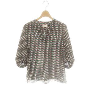 ジオメトリックプリント キーネックブラウス 36 マルチカラー /MI OS SH