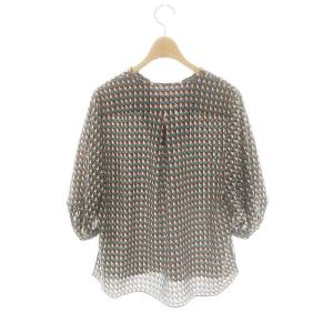 BALLSEY ジオメトリックプリント キーネックブラウス 36 マルチカラー /MI OS SH