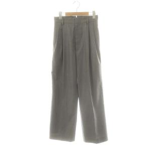 23SS WOOL TRO タックパンツ ストレート ジッパーフライ シルク混 34 グレー /DO OS