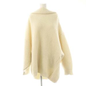 ボトルネックニット セーター 長袖 白 ホワイト /AT OS
