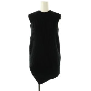 トルファンカシミヤアゼベスト ニット プルオーバー ブラック /DO OS