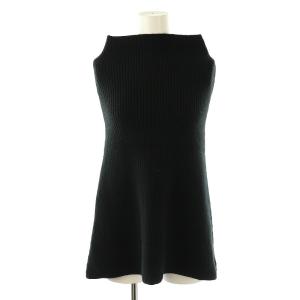 アパルトモン 23AW リブニットケープ ポンチョ カシミヤ混 ブラック /ES OS