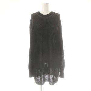 アパルトモン コットンコード プルオーバー ニット セーター 長袖 ブラック /ES OS