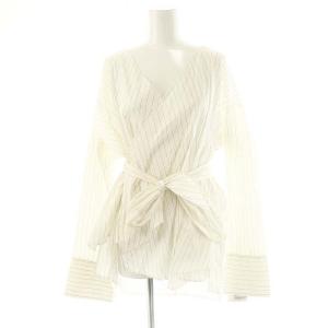 カシュクール ラップシャツ ストライプ F 白 ホワイト /SS OS