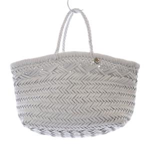 メッシュレザー編み ハンドバッグ ホワイト