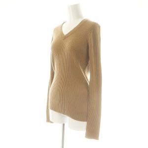 Drawer Vネックニット セーター 長袖 リブ カシミヤ混 2 キャメルブラウン /ES OS