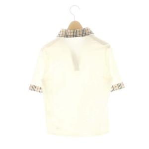 BURBERRY LONDON ノバチェック 半袖 スキッパーシャツ 2 白 ホワイト /AT OS