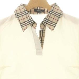 BURBERRY LONDON ノバチェック 半袖 スキッパーシャツ 2 白 ホワイト /AT OS