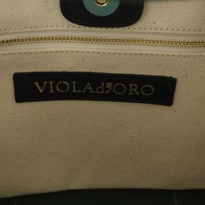 VIOLA d'ORO トートバッグ ハンドバッグ ロゴ入りキャンバス グリーン /YO6