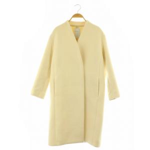 21AW MTRチェスターディテールVカラーコート ロング ノーカラー 34 アイボリー /MY OS