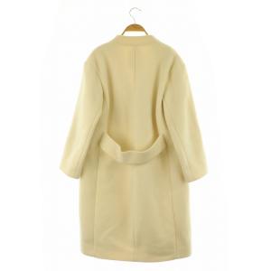 NOBLE 21AW MTRチェスターディテールVカラーコート ロング ノーカラー 34 アイボリー /MY OS