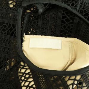 CELFORD ストライプレースワンピース ロング ノースリーブ 36 ブラック /MY OS