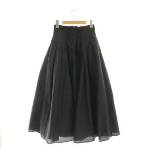 FRAY I.D 23AW キルティングジャガードボリュームスカート フレア マキシ ロング 0 黒 ブラック /AT OS