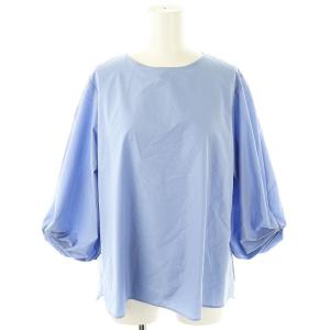 24SS ブラウス デザインタック 7分袖 スモークブルー /ES OS